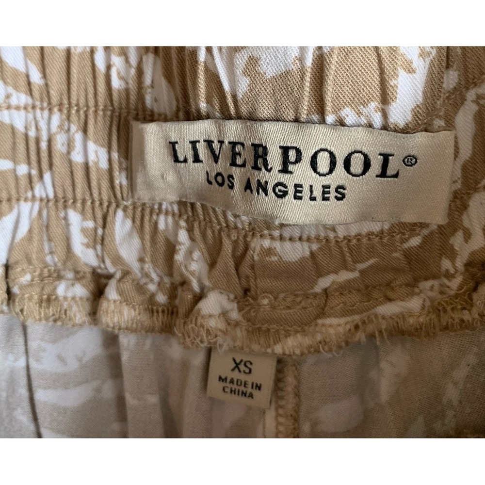 LIVERPOOL Jogger Latte White Tiger Patterned Pockets Drawstring XS Extra Small - Picture 7 of 9